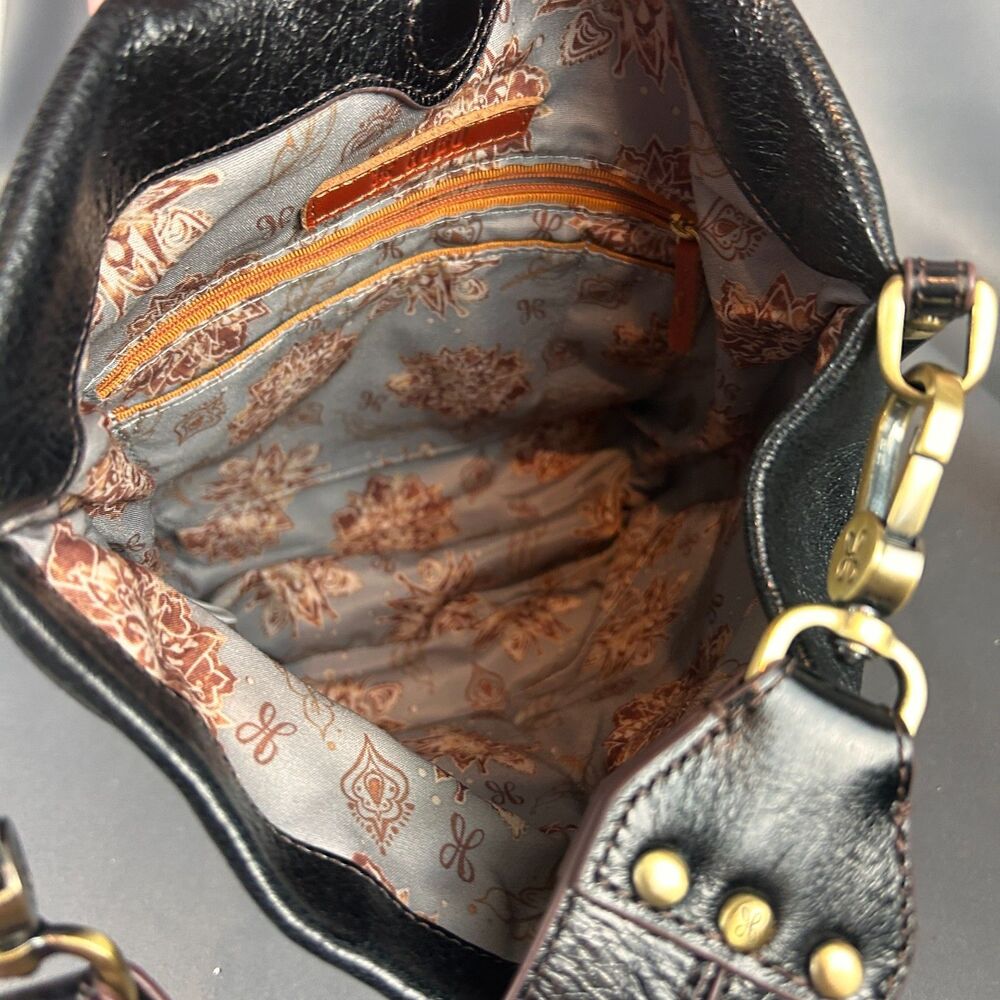 HOBO International Black Polished Leather Bucket Bag Purse Handbag - Picture 5 of 16